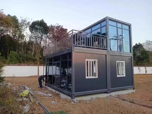 6m x 6.6m x 2.8m x 2 levels = 79.2sqm Modular Granny Flat Detachable Container House DIY Package