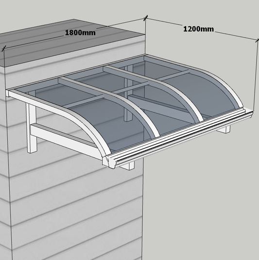 Awning 1.2m x 1.8m - White - Light Grey