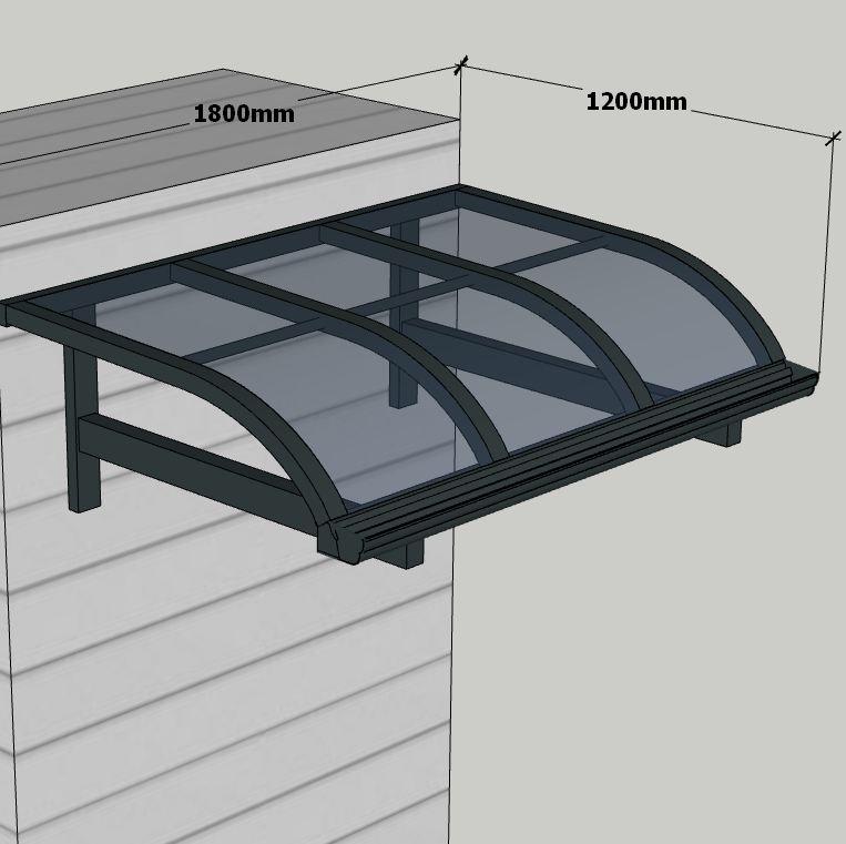 Awning 1.2m x 1.8m - Grey - Light Grey