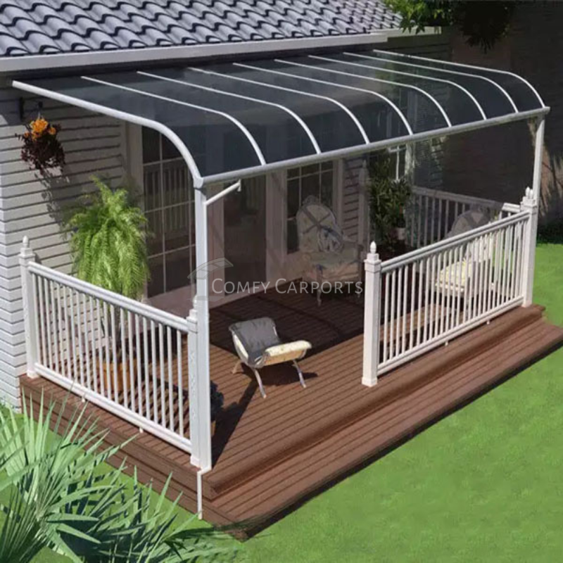 R-type Patio 3m x 5m x 3m - Grey Frame - Dark Grey Roof