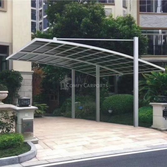 Cantilever Carport 3m x 5m x 4m - Grey Frame - Dark Grey Roof