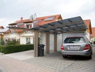 Y Joint Carport 6m x 6m x 3m Champagne - Dark Grey